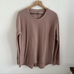 Marc New York Performance Neutral Waffle Knit Long Sleeve Large